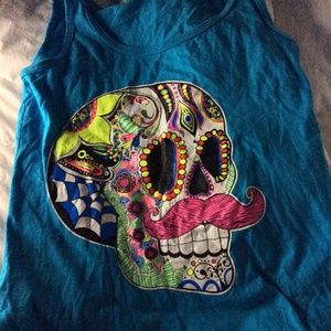 candy skull tank top